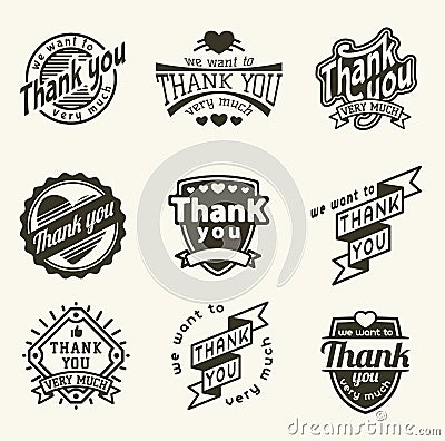 Thank you badge Vector Illustration