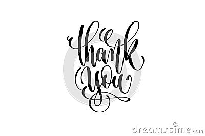 Thank you black and white hand lettering positive quote Vector Illustration