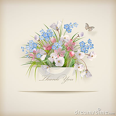 Thank You Card Vector Illustration