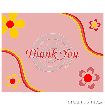 Thank you card with flower designs Stock Photo
