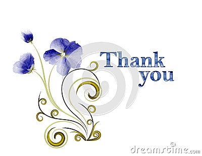 Thank you card Cartoon Illustration