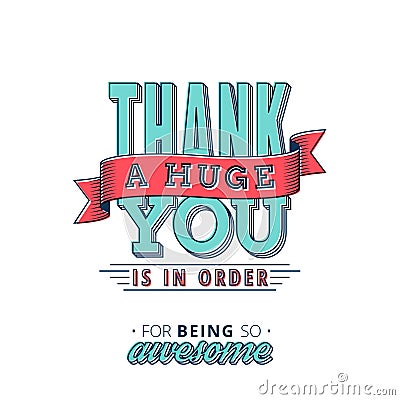 Thank You Card Vector Illustration