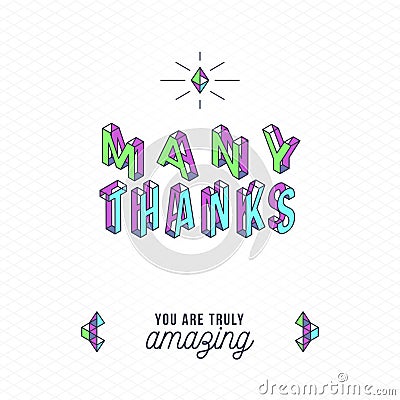 Thank You Card Vector Illustration