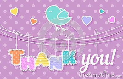 Thank You Card Vector Illustration