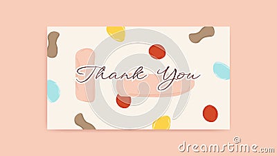 thank you card vector, aesthetic watercolor greeting template Stock Photo