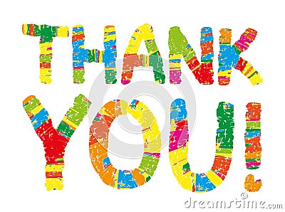 Thank you color abstract lettering. Vector Illustration