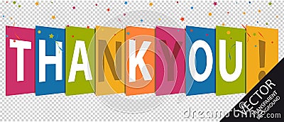 Thank You - Colorful Vector Illustration - Isolated On Transparent Background Stock Photo