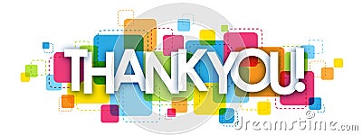 THANK YOU! colorful vector letters banner Stock Photo