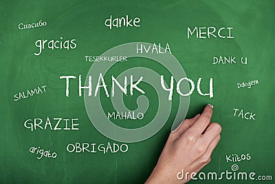 Thank You in Different Languages Stock Photo