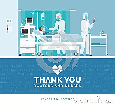 Thank you doctors and nurses Vector Illustration