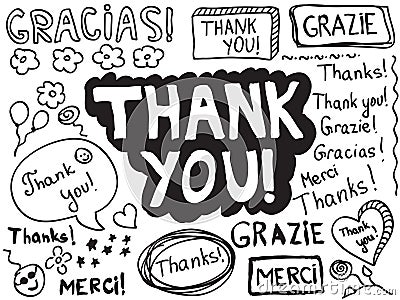 Thank you doodle Vector Illustration