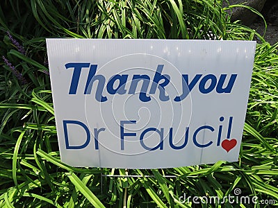 Thank you Dr Fauci Sign Editorial Stock Photo