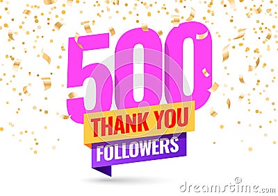 Thank you 500 followers Vector Illustration