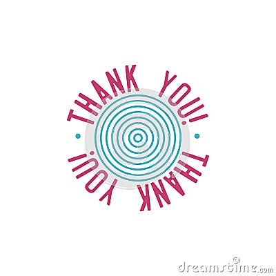 Thank you gratitude feeling emotions text lettering vector badge thanksfull quote phrases message Vector Illustration