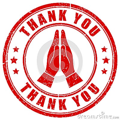 Thank you, gratitude hands gesture Vector Illustration