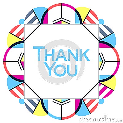 Thank you greeting card thanksgiving design. Abstract geometric Vector Illustration