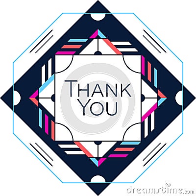 Thank you greeting card thanksgiving design. Abstract geometric Vector Illustration