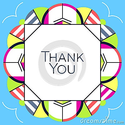 Thank you greeting card thanksgiving design. Abstract geometric Vector Illustration