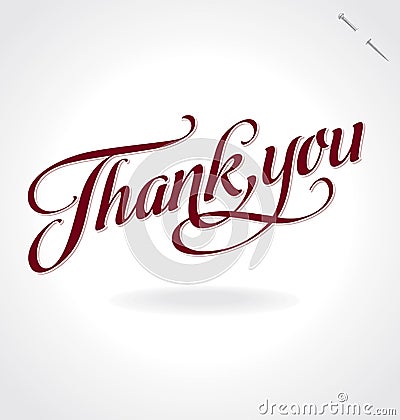 thank you hand lettering (vector) Vector Illustration