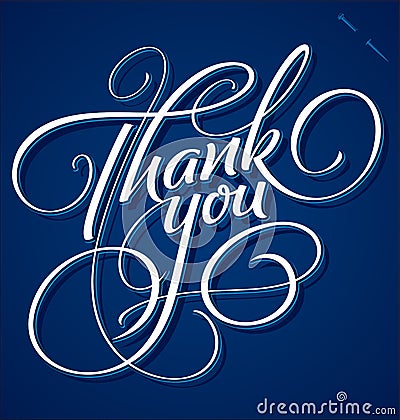 Thank You hand lettering (vector) Vector Illustration