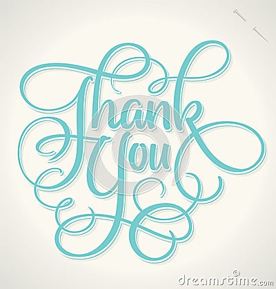 THANK YOU hand lettering (vector) Vector Illustration