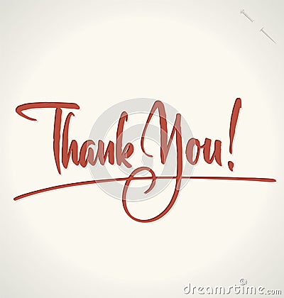 THANK YOU hand lettering (vector) Vector Illustration