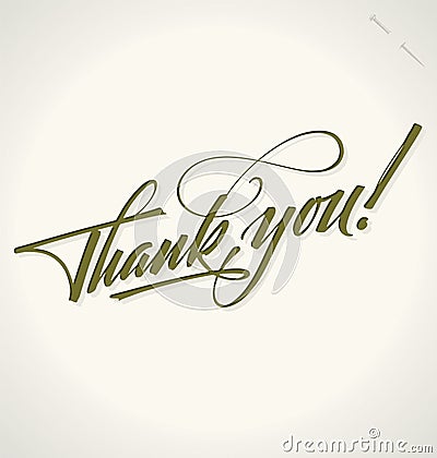 THANK YOU hand lettering (vector) Vector Illustration