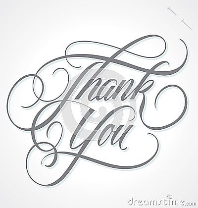 THANK YOU hand lettering (vector) Vector Illustration