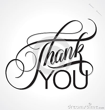THANK YOU hand lettering (vector) Vector Illustration