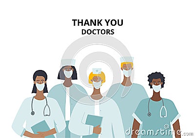 Thank you healthcare worker character illustration Cartoon Illustration