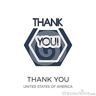 Thank you icon. Trendy flat vector Thank you icon on white background from United States of America collection Vector Illustration