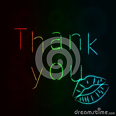 Thank you silhouette of lights Vector Illustration