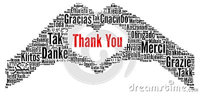 Thank You illustration word cloud in different languages Cartoon Illustration