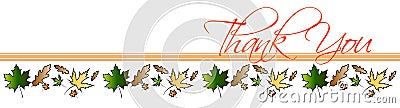 Thank You Leaves Card Stock Photo