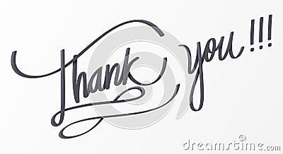 Thank you lettering for decorative card Vector Illustration