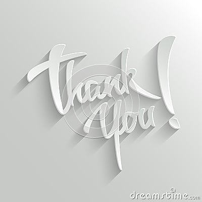 Thank You lettering Greeting Card Vector Illustration