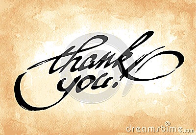 Thank You Lettering. Vector Illustration