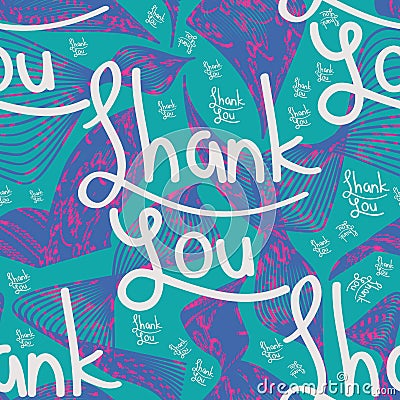 Thank you line seamless pattern Vector Illustration