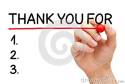 Thank You For List Stock Photo