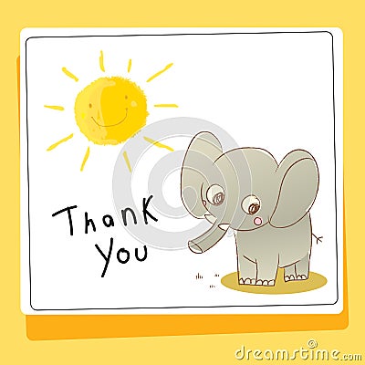 Thank you love and help animals card Vector Illustration