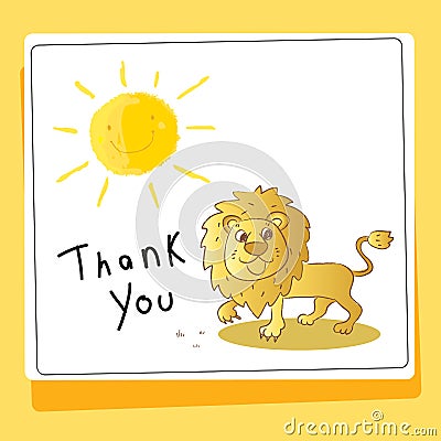 Thank you love and help animals card Vector Illustration