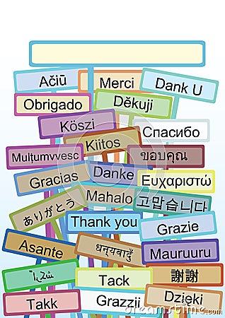 Thank You many languages Vector Illustration