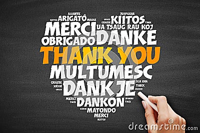 Thank You in many languages Stock Photo