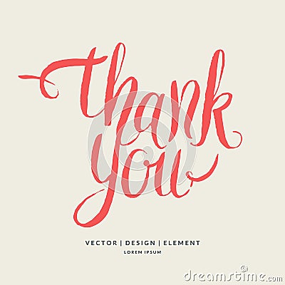 Thank you. Modern hand drawn lettering phrase. Vector Illustration