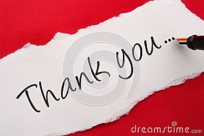 Thank you note Stock Photo