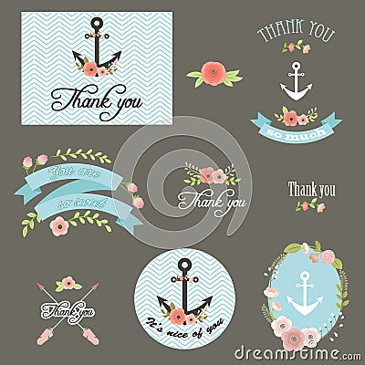 Thank you notes Vector Illustration