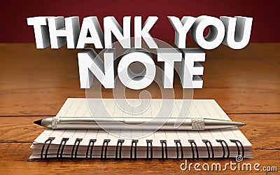 Thank You Notes Write Notepad Pen Appreciation Communicate Stock Photo