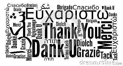 Thank you phrase in different languages Stock Photo