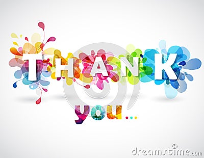 Thank you quotation with colorful abstract backgrounds Vector Illustration