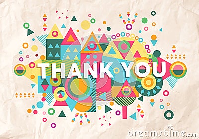 Thank you quote poster design background Vector Illustration